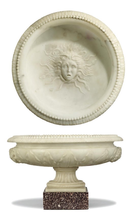 AN ITALIAN WHITE MARBLE TAZZA