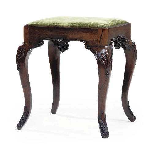 A PORTUGUESE ROSEWOOD STOOL