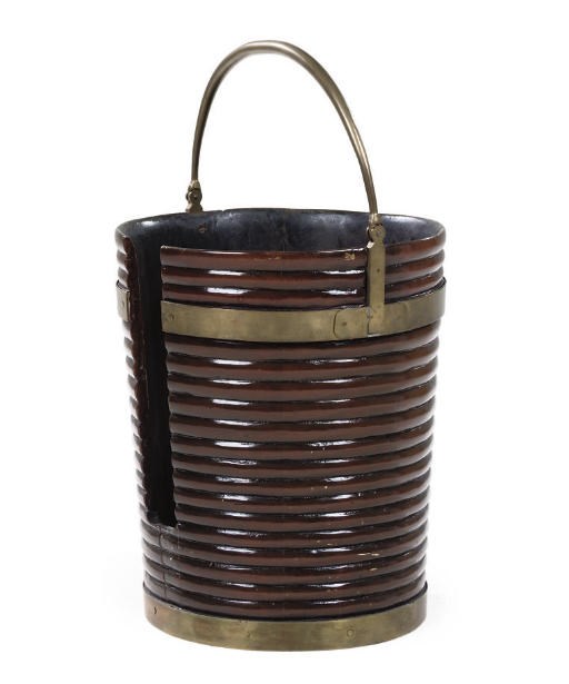 A REGENCY BRASS-MOUNTED MAHOGANY PLATE BUCKET