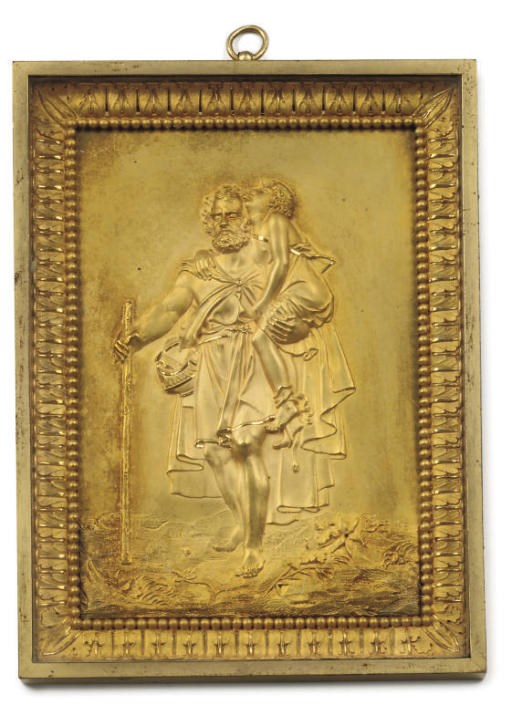 AN EMPIRE ORMOLU RELIEF PLAQUE