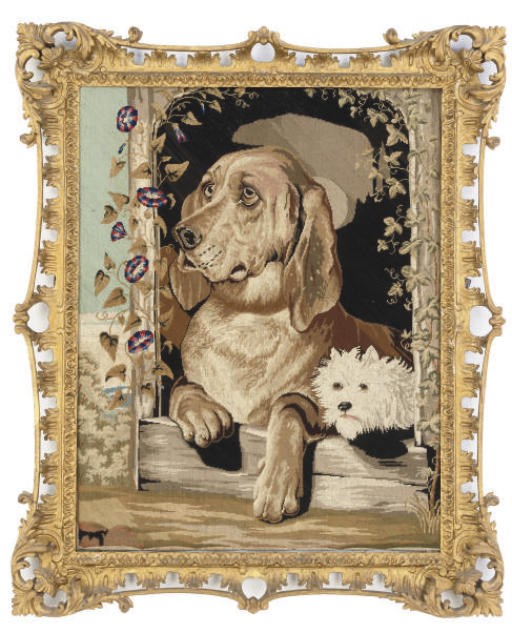 A MID-VICTORIAN GROS-POINT NEEDLEWORK PICTURE
