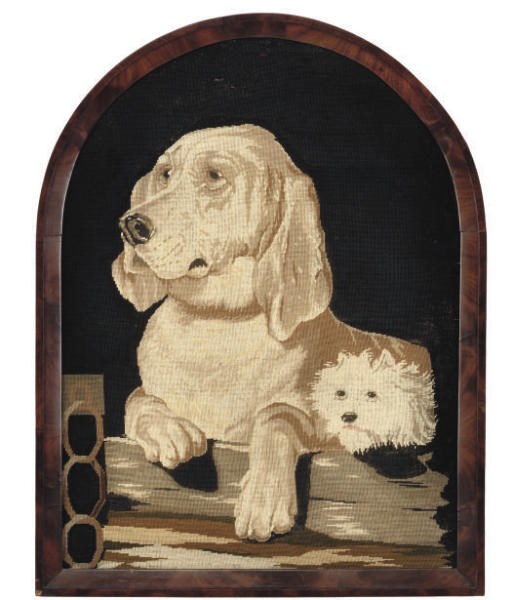 A MID-VICTORIAN GROS-POINT NEEDLEWORK PICTURE