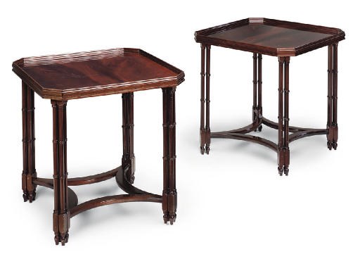 A PAIR OF MAHOGANY OCCASIONAL TABLES