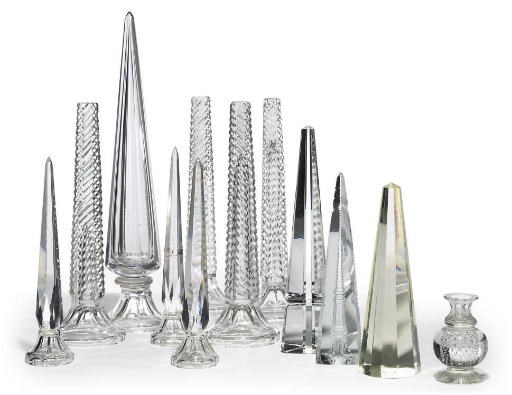 TWELVE CONTINENTAL OBELISKS AND A PAIR OF VASES