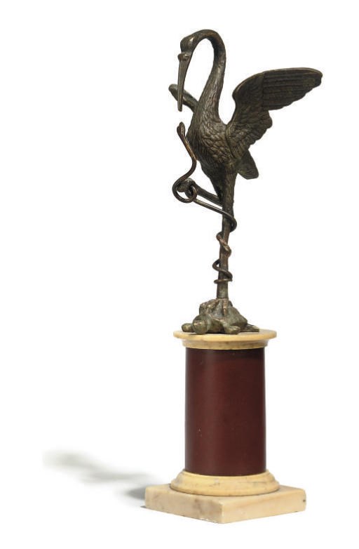 A NEAPOLITAN BRONZE MODEL OF A STORK