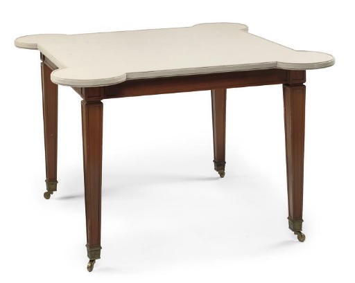 A FRENCH MAHOGANY CARD TABLE