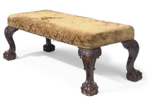 AN EDWARDIAN BEECH LONG STOOL