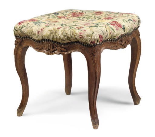 A LOUIS XV BEECH STOOL