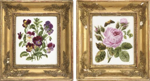 TWO PARIS PORCELAIN RECTANGULAR PLAQUES