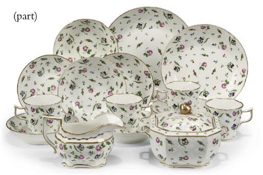 A SPODE PORCELAIN PART COFFEE SERVICE