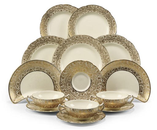 A GEORGE JONES & SONS POTTERY PART DINNER-SERVICE