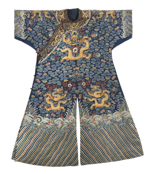 A CHINESE BLUE SUMMER WEAVE GAUZE CHI-FU FORMAL COURT ROBE