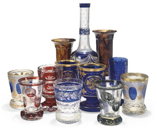 A QUANTITY OF CONTINENTAL COLOURED GLASS