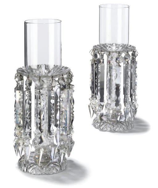 A PAIR OF CUT GLASS LUSTRES