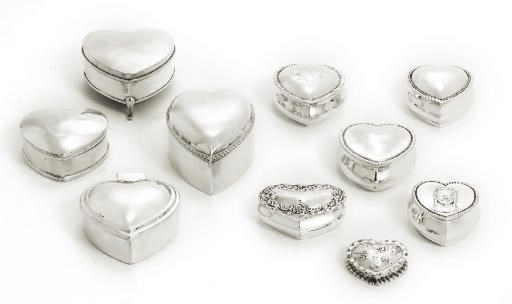 TEN VARIOUS SILVER BOXES