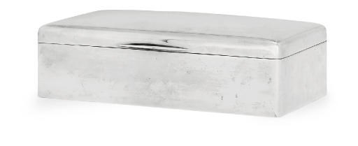 A SILVER CIGAR BOX