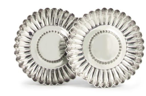 A PAIR OF GEORGE IV SILVER SALT-CELLAR STANDS