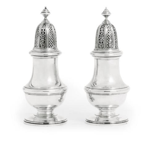 A PAIR OF ELIZABETH II SILVER CASTERS