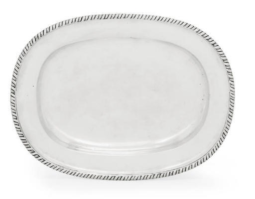A PORTUGUESE SILVER OVAL MEAT DISH