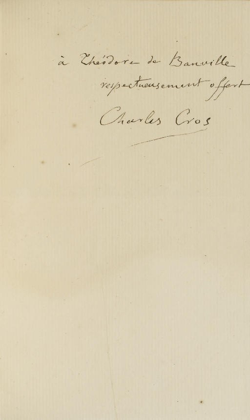 CROS, Charles (1842-1888). Le Coffret de Santal. Paris: Alphonse Lemerre; Nice: J. Gay et fils, 1873.