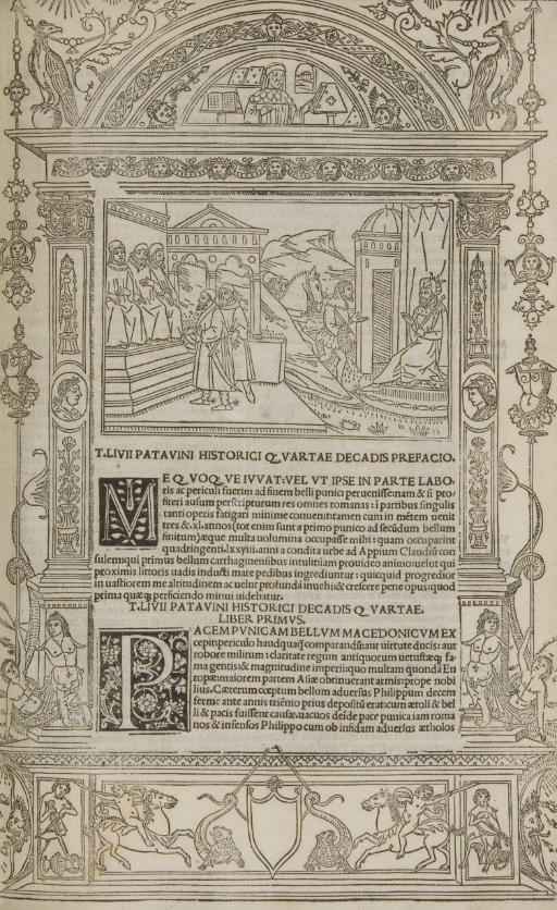 TITE-LIVE, Titus Livius (59 av. J.-C.-17). Decades. [Révisé par Marcus Antonius Sabellicus.] Venise: Philippus Pincius pour L.A. Giunta, 3 novembre 1495.