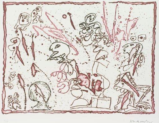 ALECHINSKY, Pierre (né en 1927). Le Test du titre. Gravures originales. Paris: Georges Visat, 6 décembre 1966.
