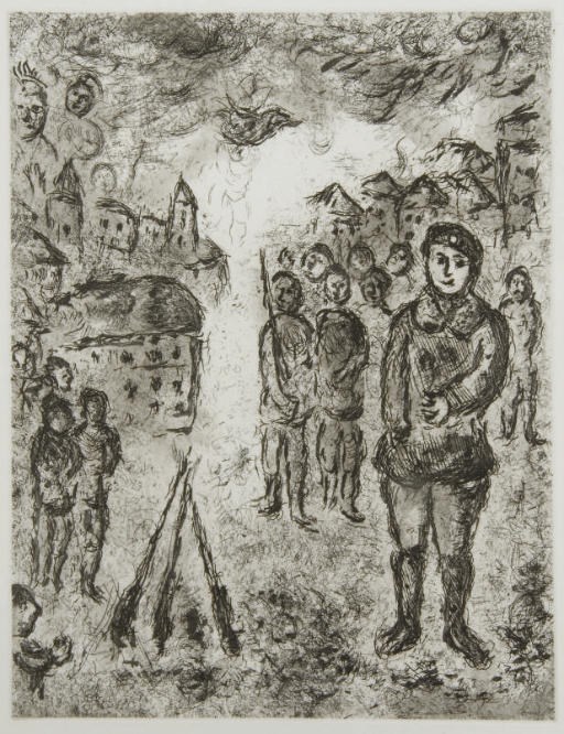 [CHAGALL] -- MALRAUX, André (1901-1976). Et sur la terre... Eaux-fortes de Marc Chagall. Paris: Maeght, 5 janvier 1977.