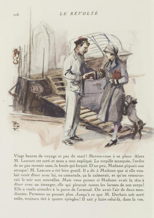 [FOUQUERAY] -- LARROUY, Maurice (1882-1932). Le Révolté. Aquarelles de Charles Fouqueray. Paris: René Kieffer, 1929.
