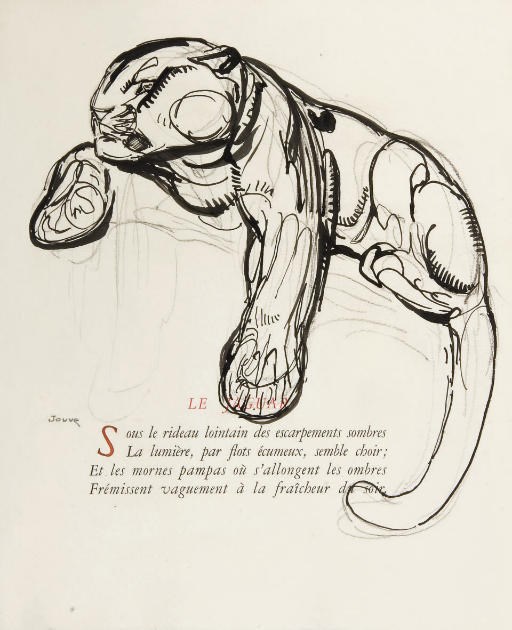 [JOUVE] -- LECONTE DE LISLE, Charles Marie (1818-1894) Poèmes barbares. Illustrations de Jouve. Lausanne: Gonin et Cie, 1929.