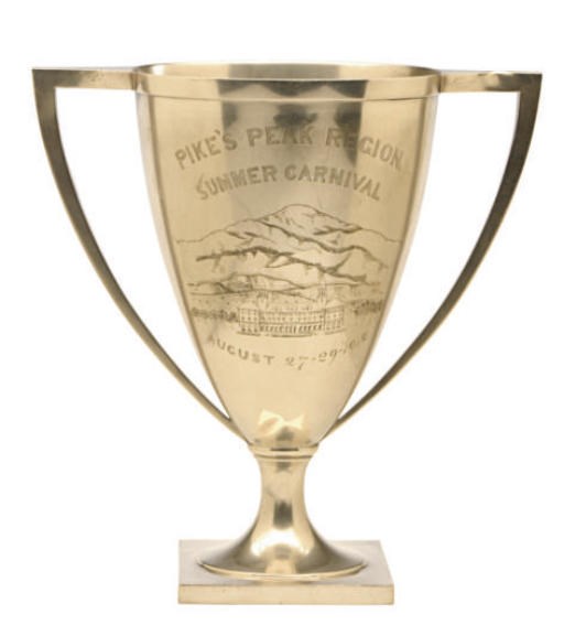 A LARGE AMERICAN SILVER TWO-HANDLED COMMEMORATIVE CUP,