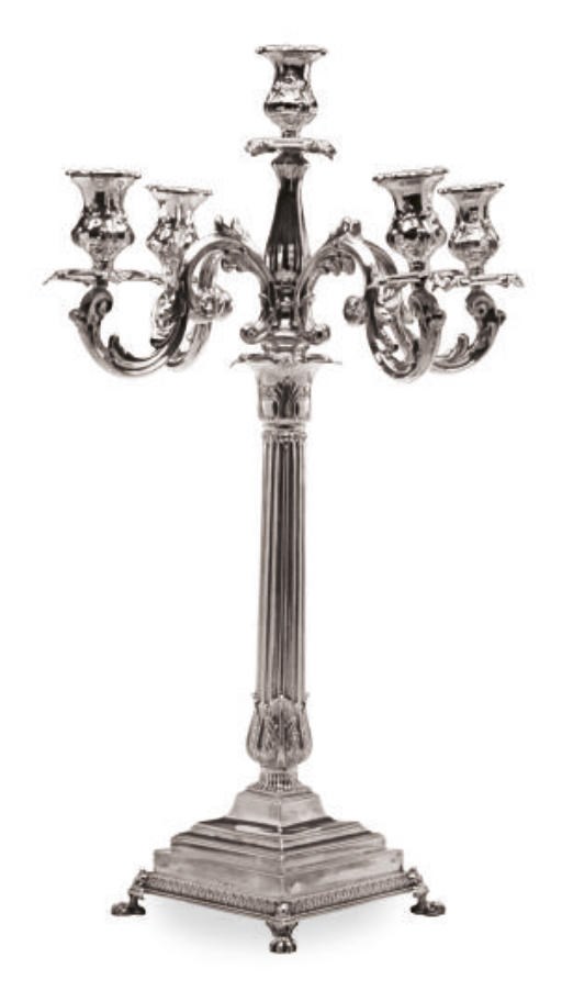 AN AMERICAN FIVE-LIGHT CANDELABRUM,