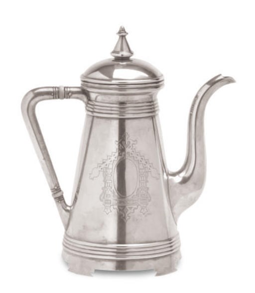 A RUSSIAN SILVER TEAPOT AND COVER,**