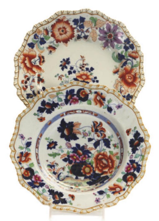 AN ENGLISH STONEWARE CHINOISERIE PART SERVICE,
