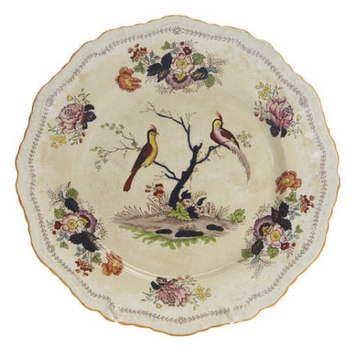 A SET OF TWELVE IRONSTONE DINNER PLATES,