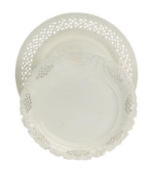 AN ASSEMBLED ENGLISH CREAMWARE RETICULATED PART SERVICE,