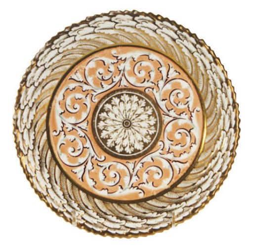AN ENGLISH APRICOT-GROUND PART SERVICE,