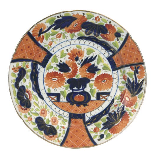 A SET OF TWENTY-ONE ENGLISH PORCELAIN IMARI PLATES,