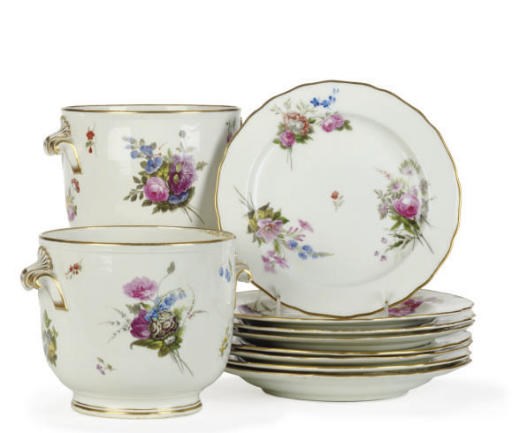 AN ENGLISH PORCELAIN PART DESSERT SERVICE,