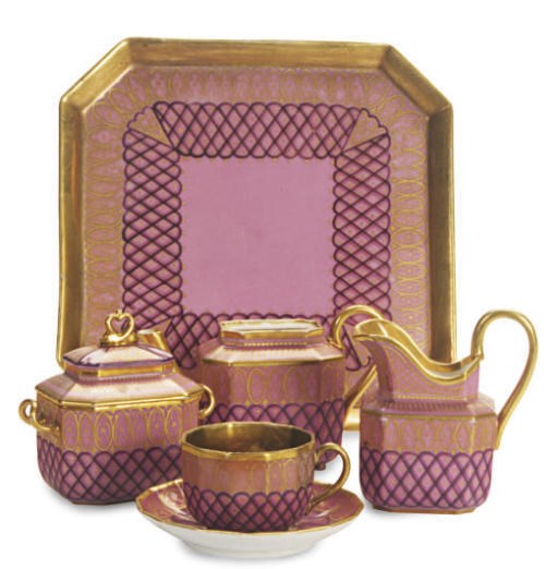 A CONTINENTAL PORCELAIN SOLITARE PART TEA SET,