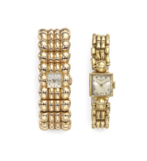 A GROUP OF 18K GOLD BRACELET WATCHES