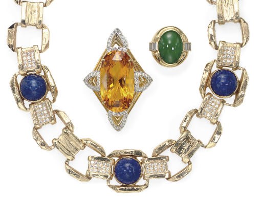 A GROUP OF MULTI-GEM, DIAMOND AND GOLD JEWELRY