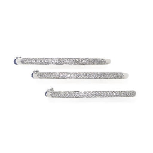 A SET OF DIAMOND AND WHITE GOLD BRACELETS