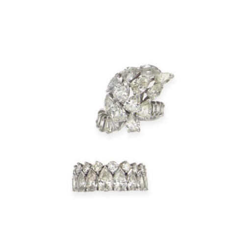 A GROUP OF DIAMOND AND PLATINUM JEWELRY