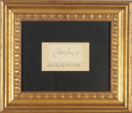 A FRAMED SIGNATURE OF LILLIE LANGTRY,