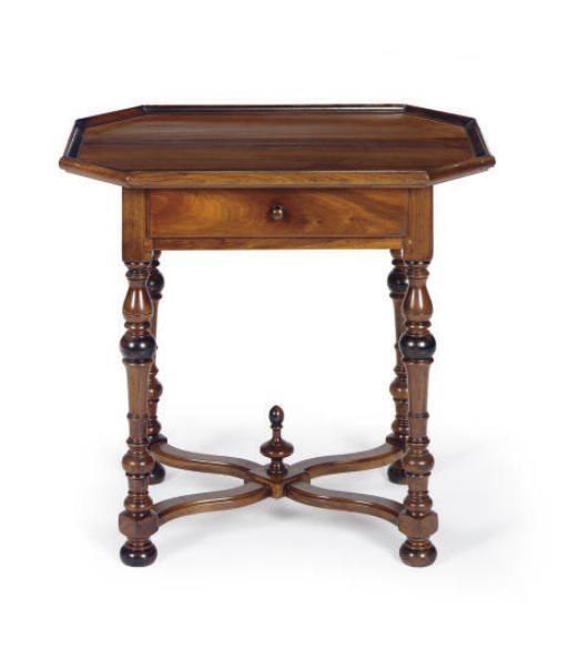 A WALNUT SINGLE-DRAWER SIDE TABLE,