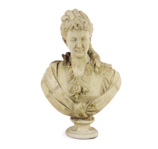 AN ITALIAN MARBLE BUST OF A MAIDEN,