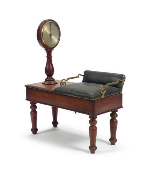 A VICTORIAN WALNUT, BRASS AND LEATHER JOCKEY SCALE,