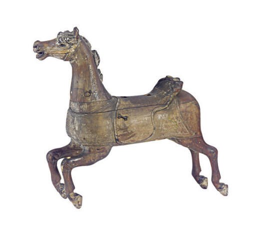 A CARVED WOOD CAROUSEL HORSE,