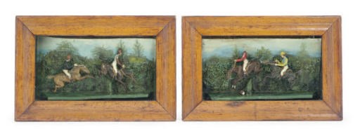 A PAIR OF ENGLISH DIORAMAS,