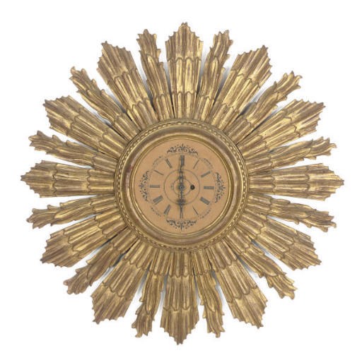 AN ITALIAN GILTWOOD WALL CLOCK,